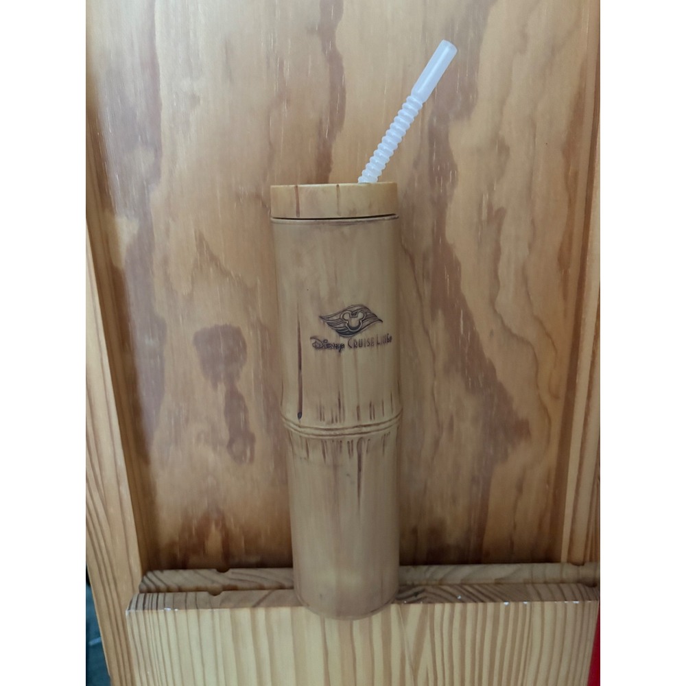 Disney Cruise Line Bamboo Tumbler Cup With Straw Reusable Travel Mug